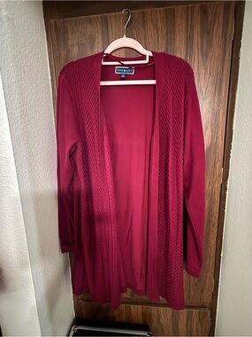 Scott Open-Front Wine Red Women's Cardigan